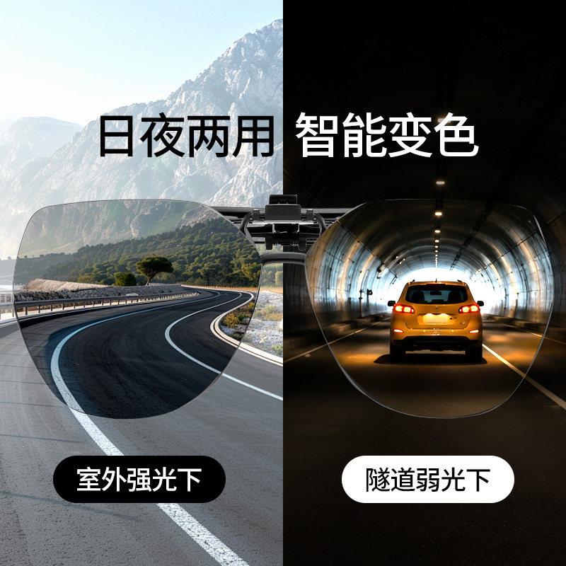 日夜两用墨镜夹片可套近视镜男士防紫外线偏光开车专用外配太阳镜