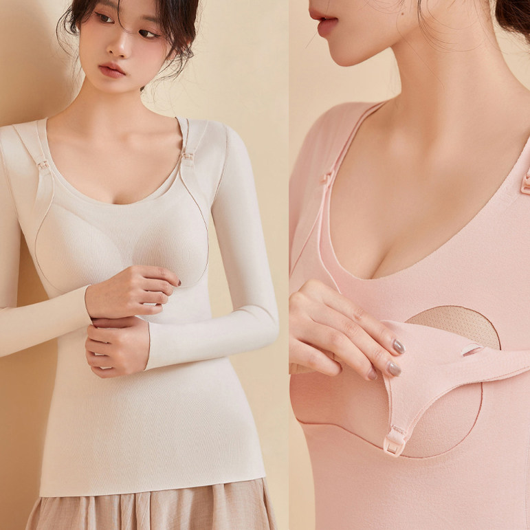秋冬无袖双面绒哺乳保暖衣
