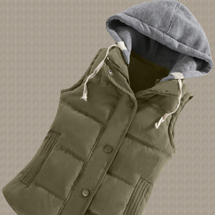 羽绒棉马甲女款外穿2025新款秋冬洋气爆款背心女士带帽小坎肩马夹