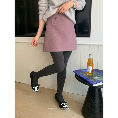 小假口袋设计遮胯显瘦百搭半身裙