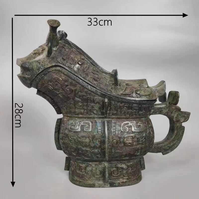 西周时期青铜兽觥摆件饕餮牛羊觥古代酒器青铜器仿古古玩收藏杂项