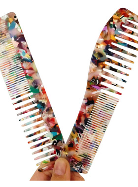 日系手工打磨拉丝防滑梳子按摩头皮经络小巧便携款折叠梳防静电