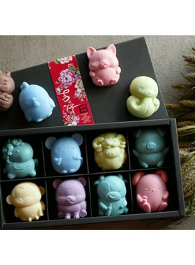 硅胶模具 十二生肖全套模具 奶酪巧克力辅食模   PPSOAP原创设计