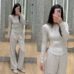 女莫代尔面料长袖 专柜同款 hoId tight亨利衫 显瘦 外穿内搭打底衫