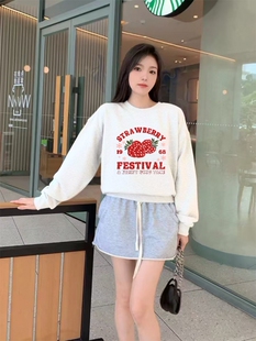 型抓绒套头宽松 女纯棉重磅加拿大国民牌Ari家版 新款 圆领卫衣大码