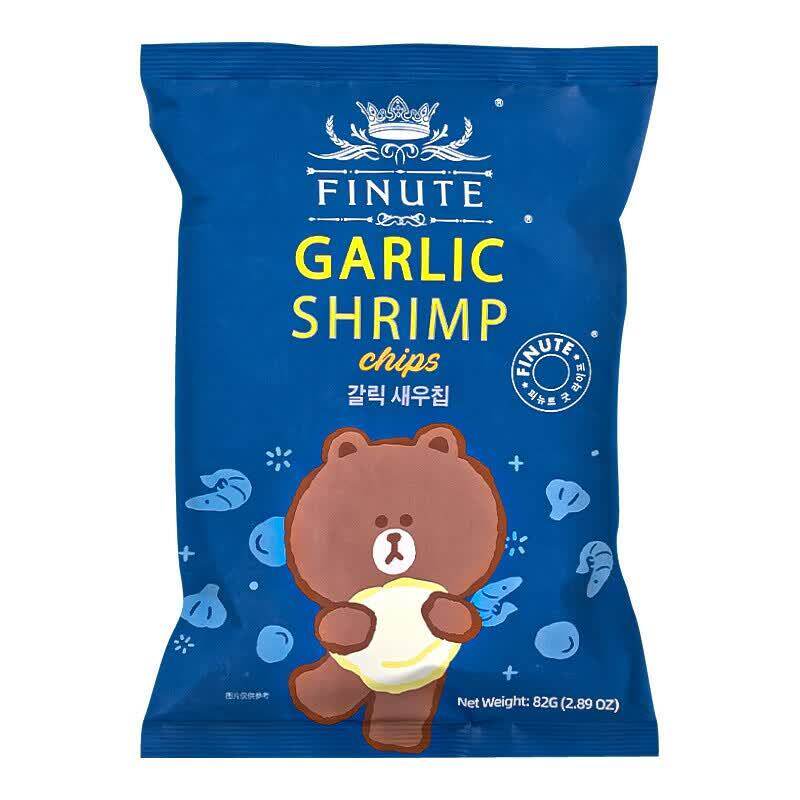 韩国进口趣莱福蒜味虾片鲜虾片办公室小吃膨化休闲零食