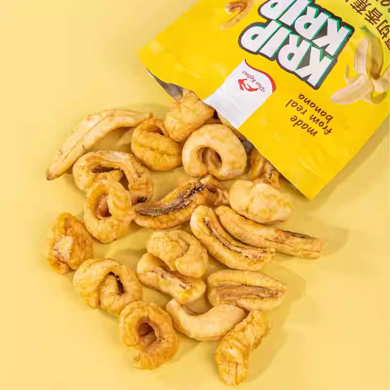 印尼进口红白兔厚切香蕉片原味脆片办公室追剧解馋休闲零食香蕉脆