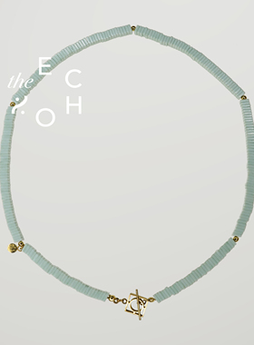 theECHO唤应「方圆 」天河石方片 串珠 蓝绿色 清新 叠戴 项链