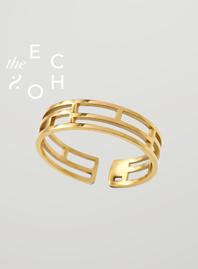 theECHO唤应「窗花」18k 可调节叠戴 ins简约 礼物 闺蜜 情侣戒指