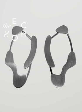 theECHO唤应「若水」银色 钛钢耳环 2024秋冬新款 几何 原创设计