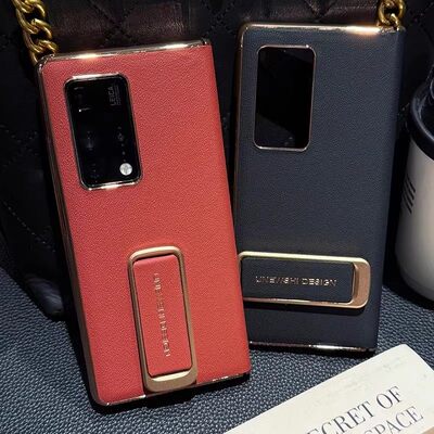 新款适用于华为matex2手机壳电镀新款Matex2典藏版真皮套X2中轴全包吸磁保护套腕带旋转支架二合一防摔单后壳