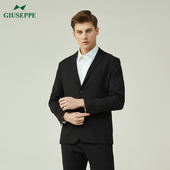 Giuseppe乔治白春秋款 休闲西服外套平驳领百搭黑色西装 男士 时尚