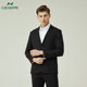 Giuseppe乔治白春秋款 休闲西服外套平驳领百搭黑色西装 男士 时尚
