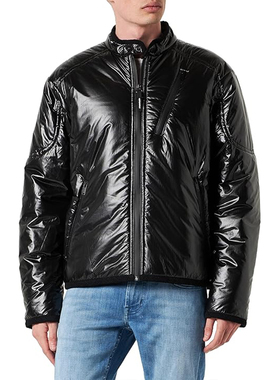 JUST CAV..意大利时尚高街潮牌男装欧美男士短款立领棉服棉衣夹克