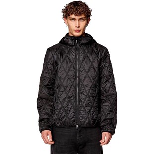 D意大利街头潮牌男装欧美男士修身连帽薄棉服棉衣夹克外套小众