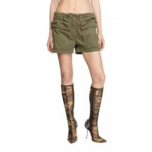 D意大利街头运动潮牌女装欧美女士水洗做旧工装休闲短裤出口小众