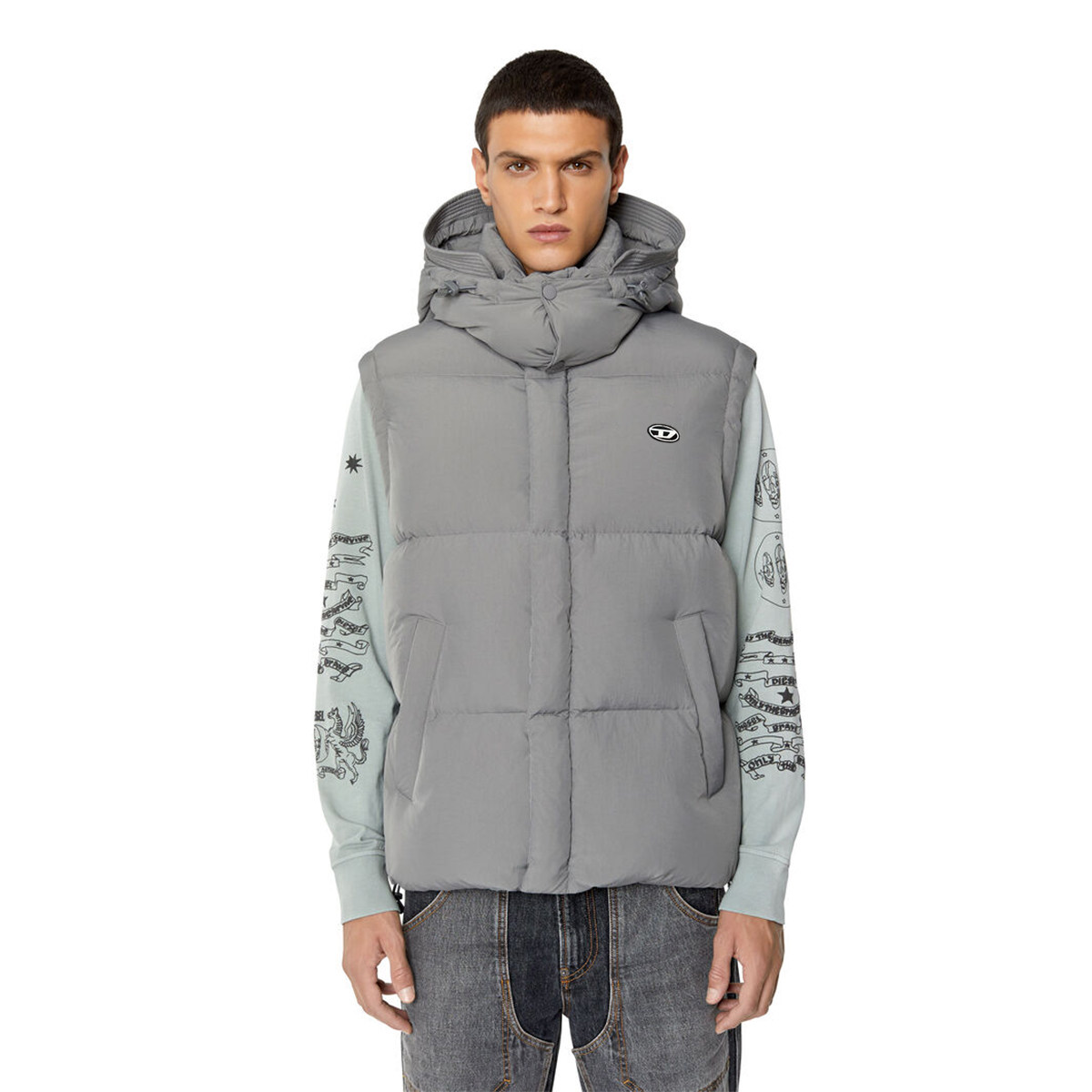 D意大利街头休闲潮牌男装欧美男士羽绒服背心外套马甲出口小众,男装,羽绒服,淘宝优惠券,粉丝福利购,淘宝优惠卷