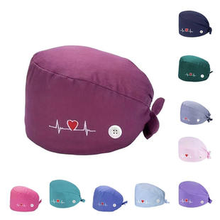 纯棉护士帽男女医生工作帽系带外科手术室帽子