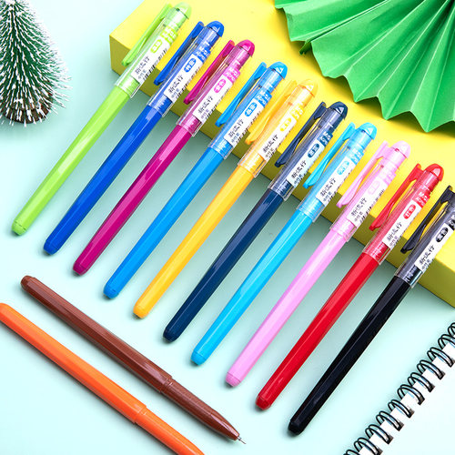 彩色中性笔学生用多色水笔0.38mm