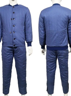 全新库存蓝色棉花寒温区棉衣裤加厚加大冬季老人长辈防寒保暖纽扣