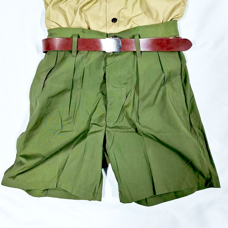 草绿的确良短裤中老年怀旧裤