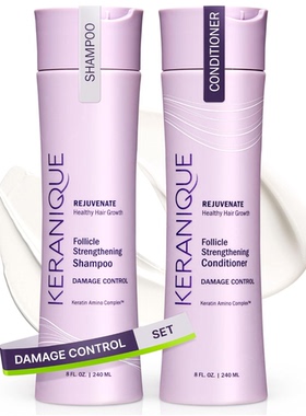 美国代购Keranique Damage Control Volumizing Shampoo and Cond