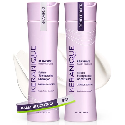 美国代购Keranique Damage Control Volumizing Shampoo and Cond