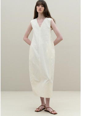 THERSTUDIO ROW连衣裙女新款无袖宽松简约v领纯色显瘦全棉长裙女