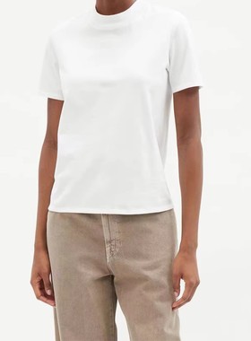 THERSTUDIO ROW 小领T恤女百搭纯色短袖小众极简风气质打底上衣女