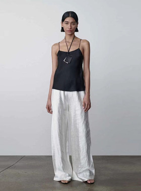 THERSTUDIO ROW极简风小众新款腰亮面真丝丝滑个性松紧腰休闲长裤