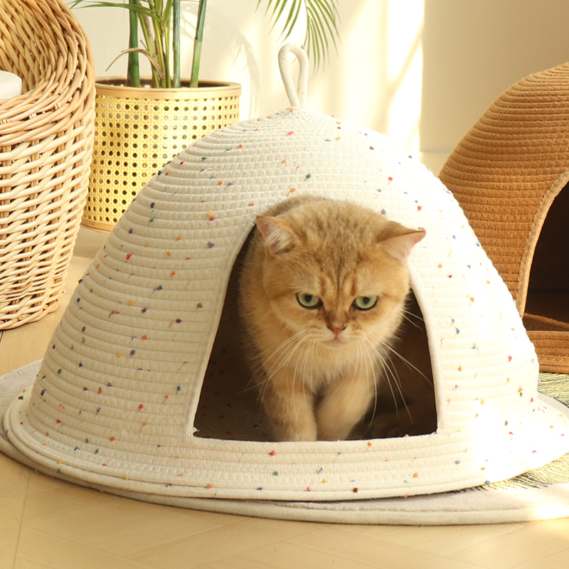 冬季保暖式猫窝猫屋封闭式安全感睡窝狗窝帐篷耐磨耐抓2025新款