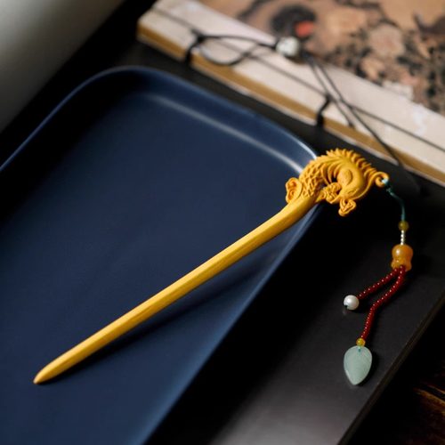 小叶黄杨木雕刻小众饰品木作发簪