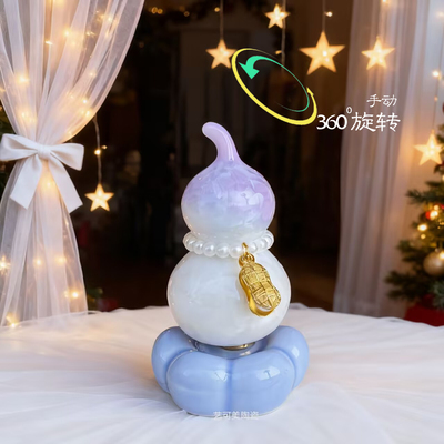 景德镇结晶釉网红同款葫芦小转转车载桌面小摆件
