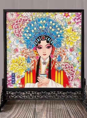 禅意新中式仿古瓷器宫廷风格瓷板画屏风家装客厅办公室摆件工艺品