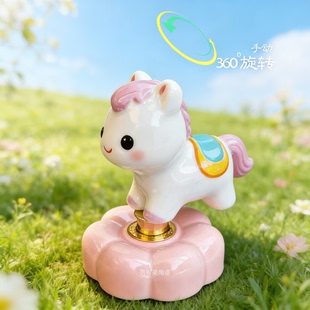 景德镇好运结晶新年转转小马汽车装饰摆件摆件马上有钱治愈系车载