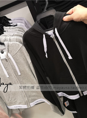 MAYA美国 Calvin Klein/CK女士秋冬开衫休闲百搭卫衣连帽外套