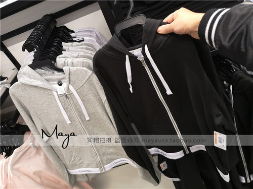 CK女士秋冬款连帽开衫外套