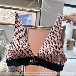 国内代购 CK内衣25秋冬新款字母LOGO深V三角杯薄垫文胸 QF8703AD