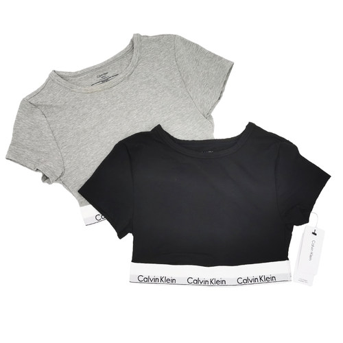 CK短款带胸垫运动上衣