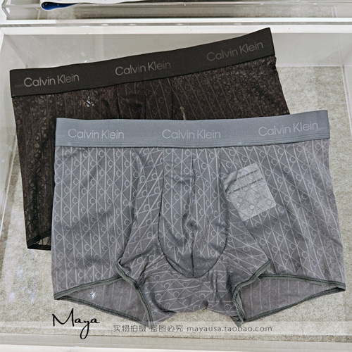 国内代购 CK内衣25秋冬男士性感镂空黑色蕾丝低腰平角内裤NB4431