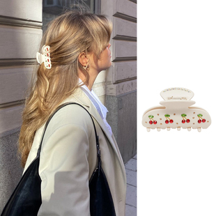 Jay中号抓夹鲨鱼夹发抓发饰带钻樱桃发夹醋酸发饰 Emi 正品 现货