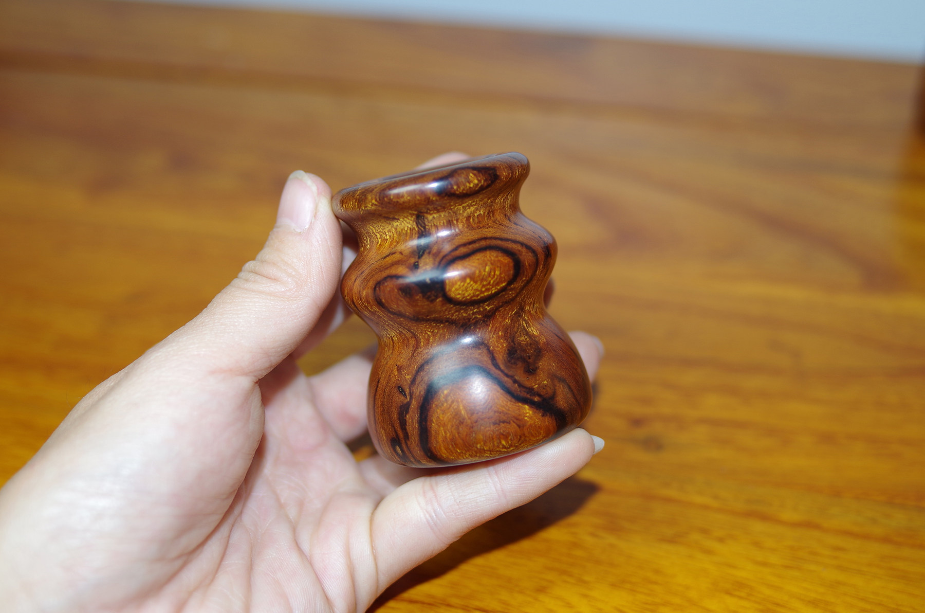 美国沙漠铁木手把件木质把玩罐工艺品摆件随身把玩件文玩木旋作品