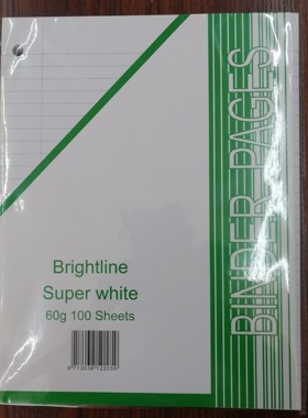 美标A4尺寸三孔活页纸20.6*26.5cm笔记本替芯binder pages横纹9mm
