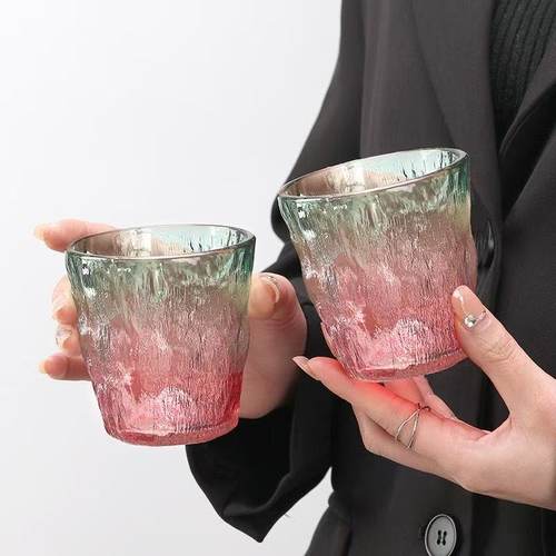 渐变家用玻璃杯茶水杯饮料咖啡杯