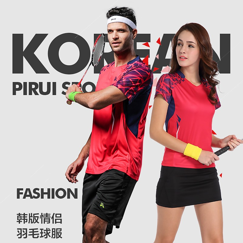 新款情侣羽毛球服套装男队服定制短袖速干乒乓球网球运动服装女士