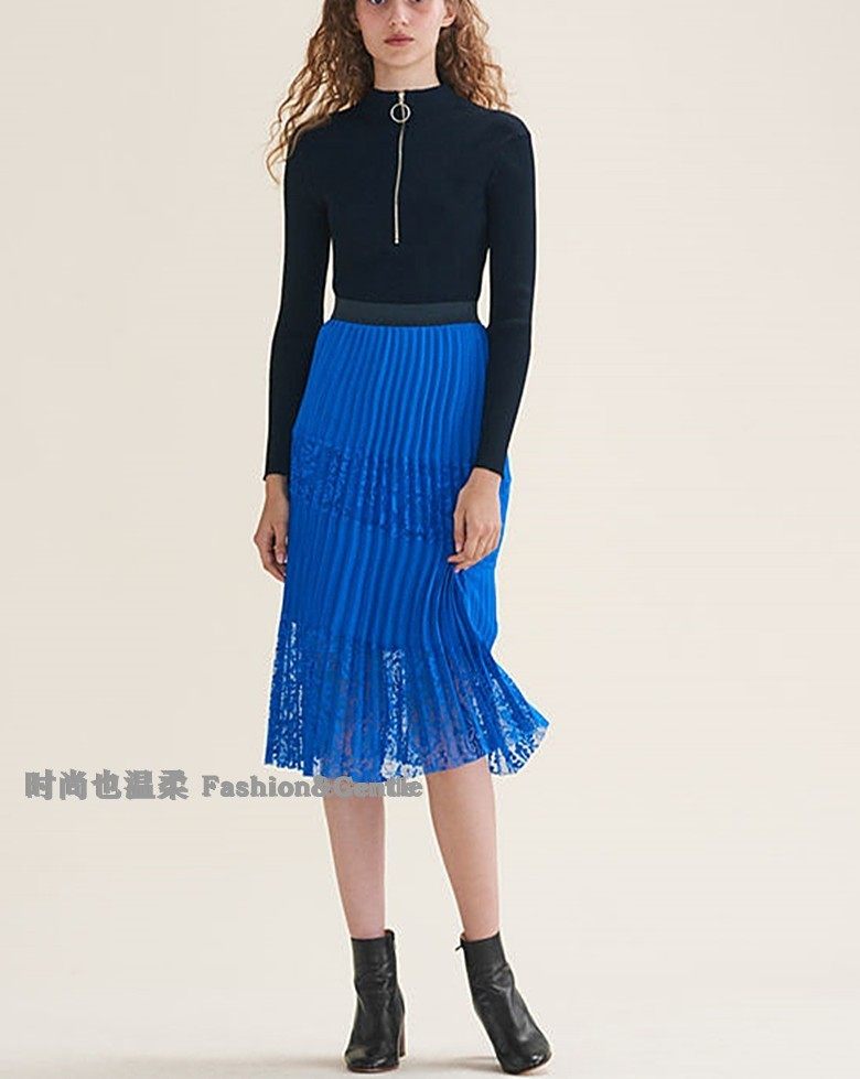 春夏高腰渐变色半身裙纯元垂感好
