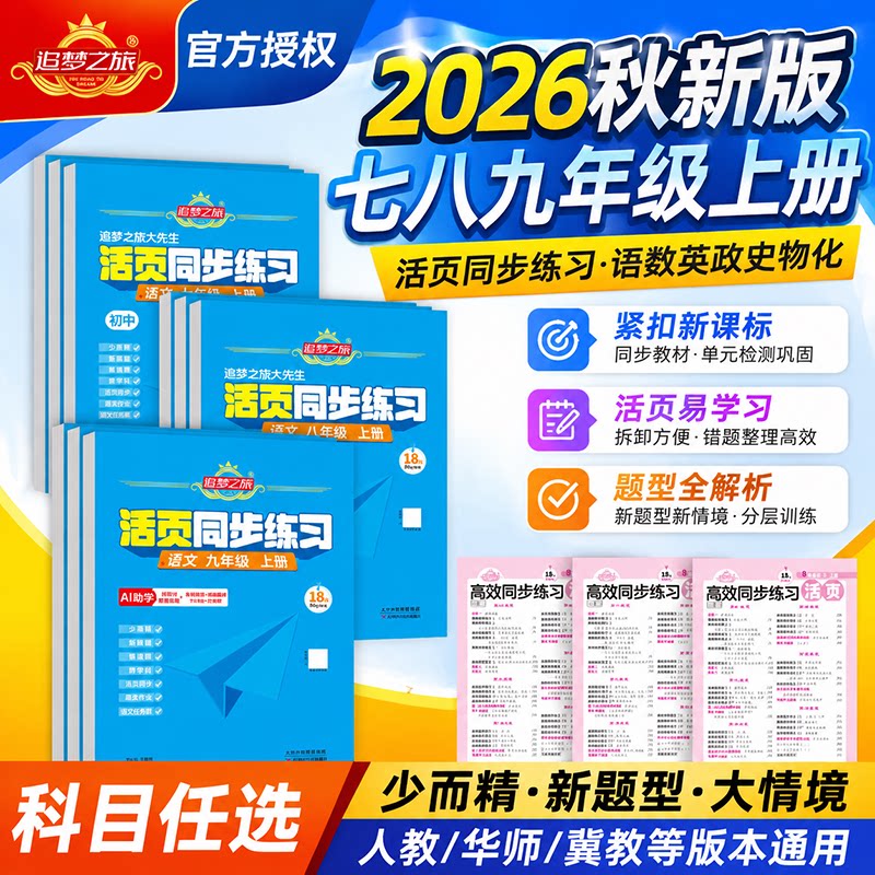 追梦之旅活页同步练习七八九上册