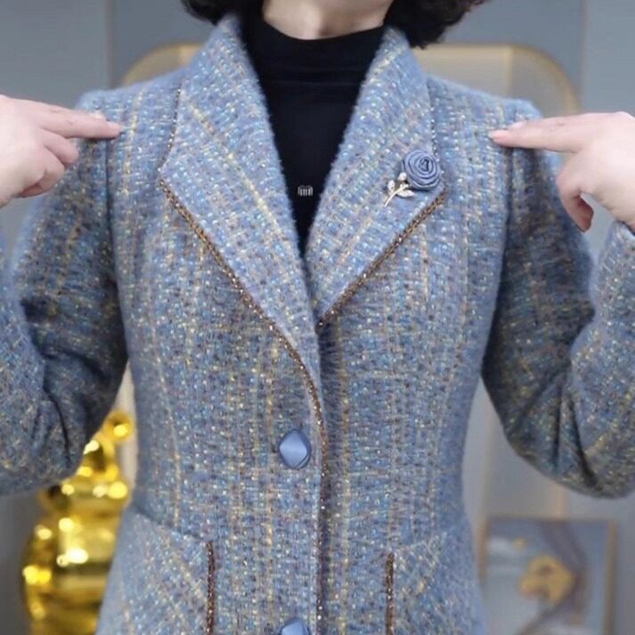 高级贵妃绒夹棉气质减龄棉上衣2025冬季新款洋气遮肉修身百搭外套