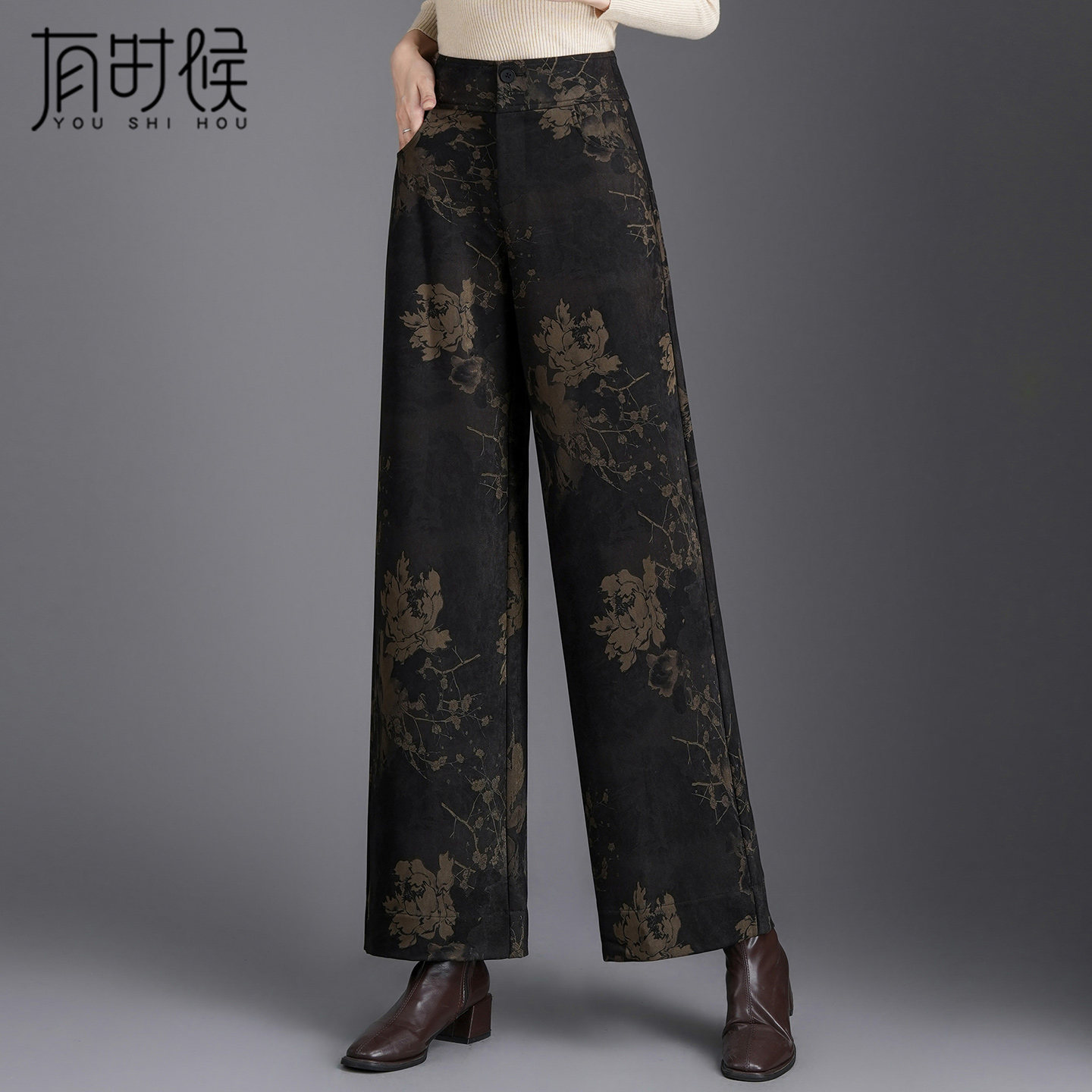 爆款阔腿裤宽松休闲女裤子2025春秋新款今年流行中年妈妈时尚长裤