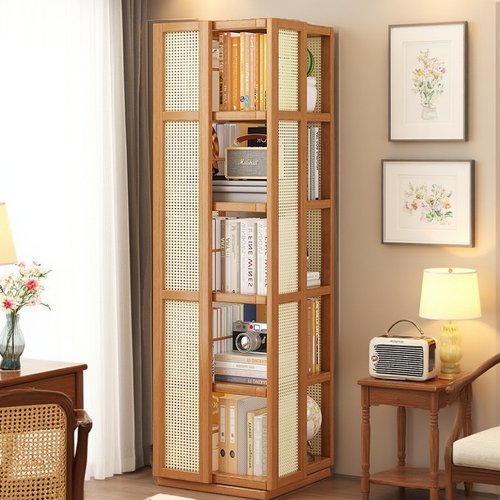 旋转书架360度落地简约儿童收纳绘本置物架网红家用简易学生书柜